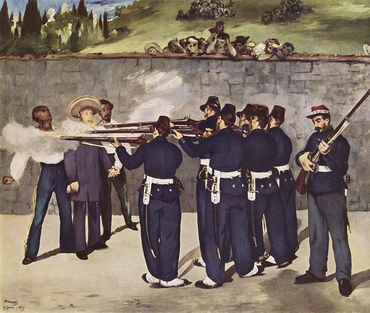 Édouard Manet, L'esecuzione dell'imperatore Massimiliano (1868; olio su tela, 252 x 305 cm; Mannheim, Kunsthalle)
