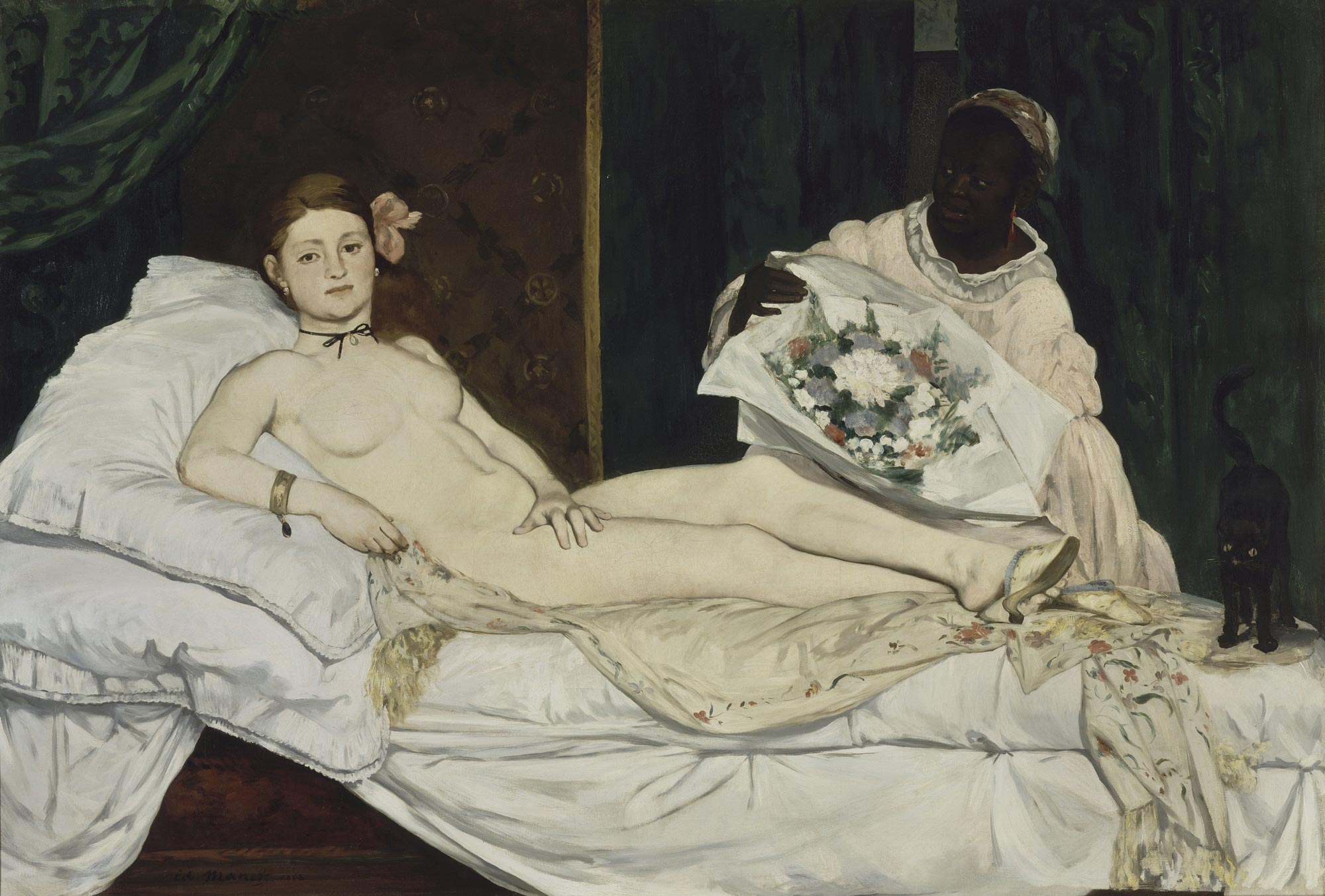 Édouard Manet, Olympia (1863-65; olio su tela, 130,5 x 190 cm; Parigi, Musée d'Orsay)

