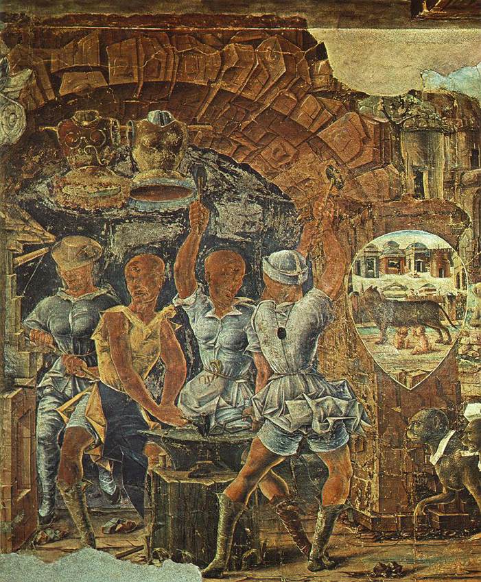 Ercole de' Roberti, Settembre (1470 circa; affresco; Ferrara, Palazzo Schifanoia)
