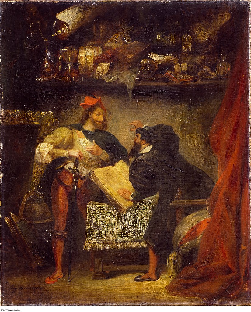 Eugène Delacroix, Faust e Mefistofele (agosto 1827; olio su tela, 45,5 x 37,7 cm; Londra, Wallace Collection)
