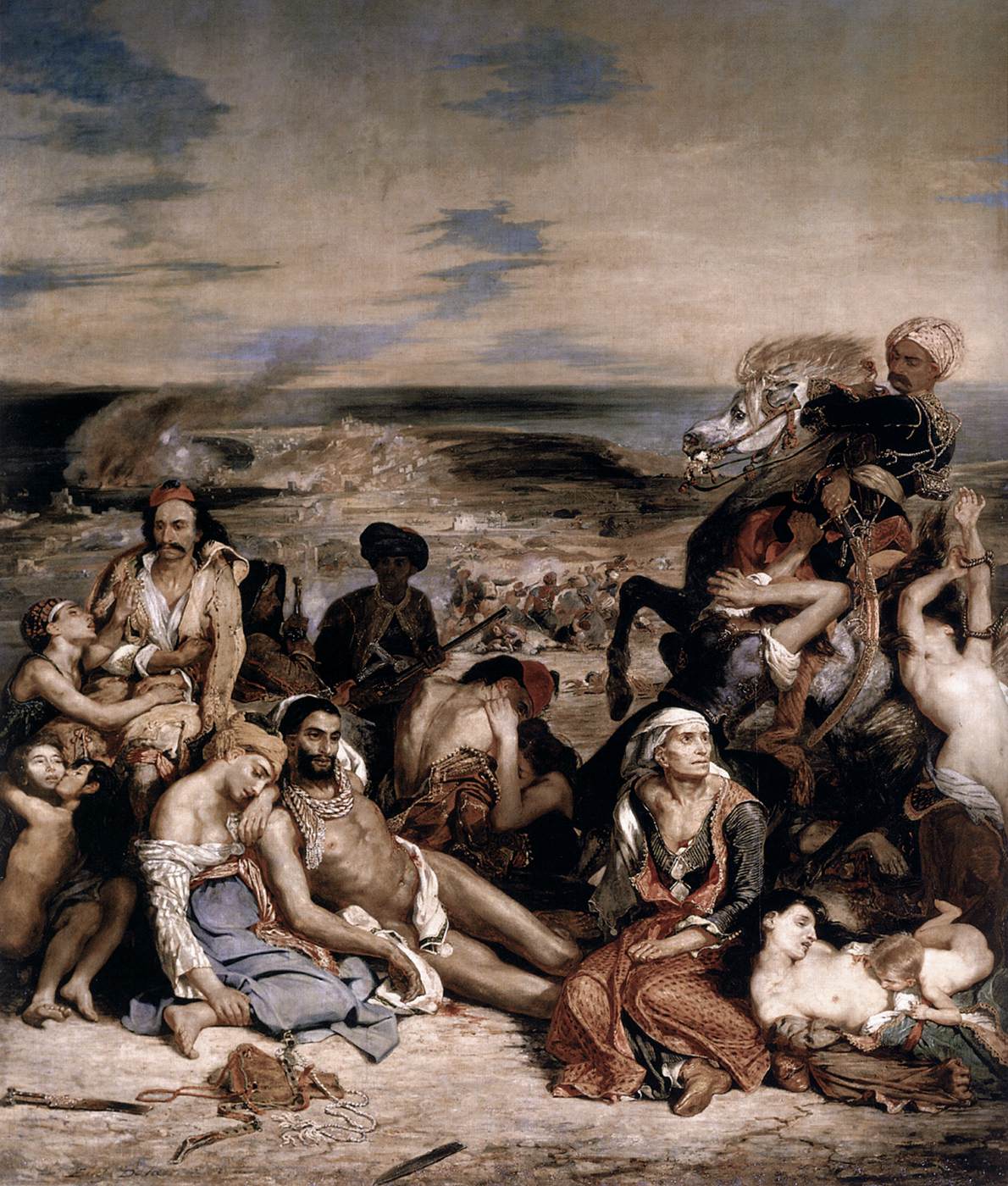 Eugène Delacroix, Il massacro di Scio (1824; olio su tela, 419 x 354 cm; Parigi, Louvre)
