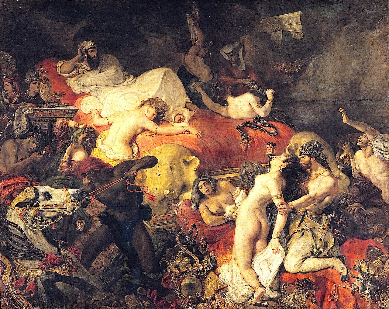 Eugène Delacroix, La morte di Sardanapalo (1827; olio su tela, 390 x 490 cm; Parigi, Louvre)
