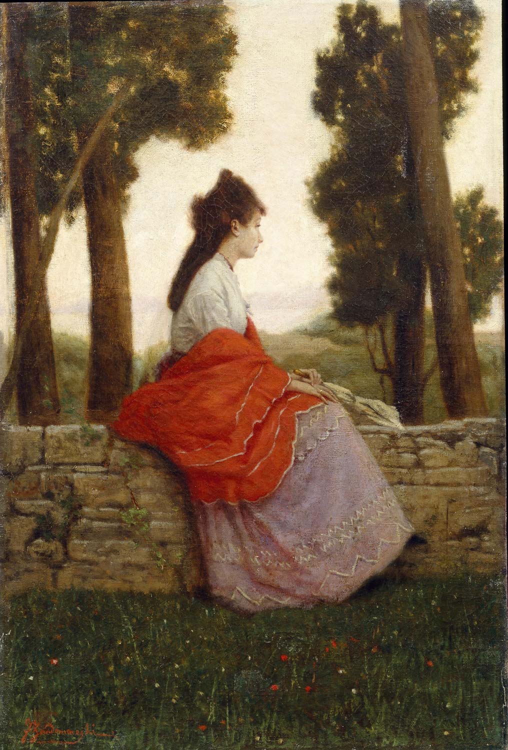 Federico Zandomeneghi, Signora nel parco (1870 circa; olio su tela, 70x47 cm; Collezione privata)
