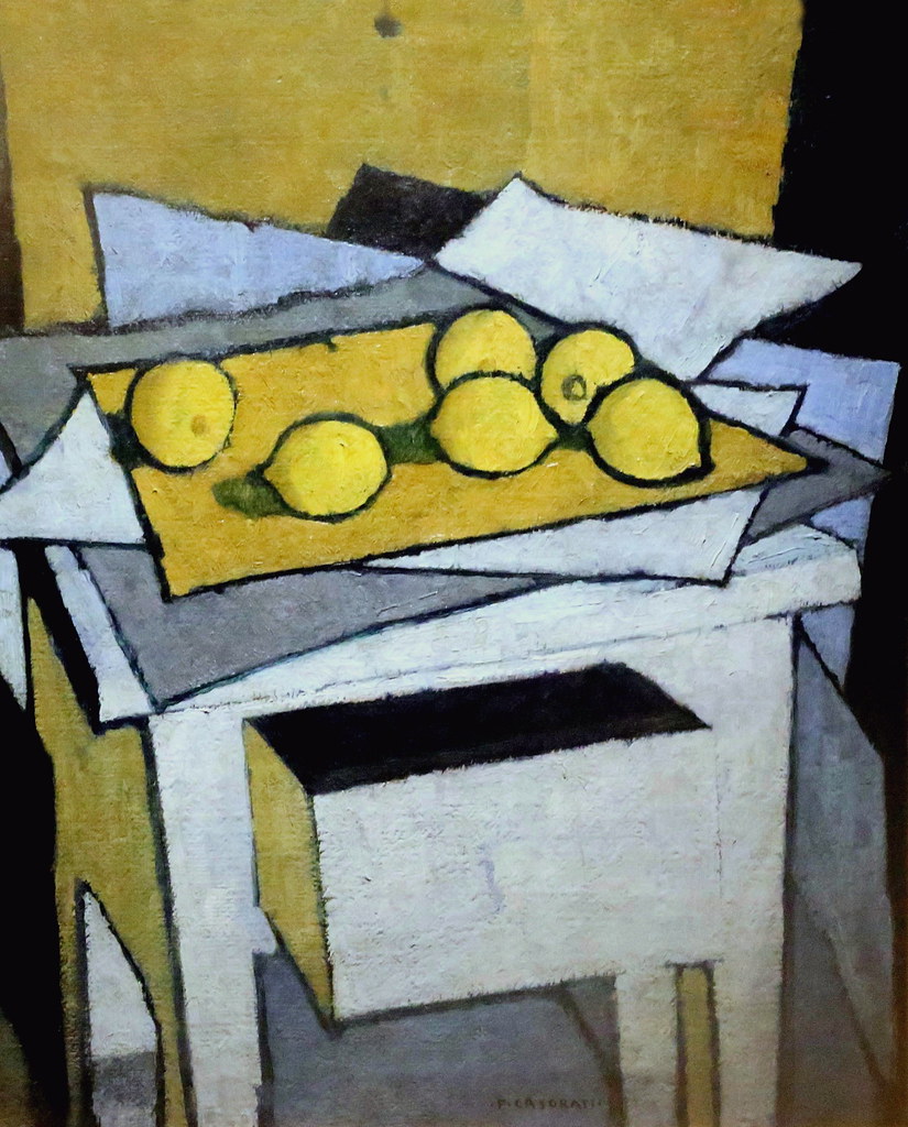 Felice Casorati, Limoni (1950; olio su tela, 60 x 50 cm; Firenze, Galleria d'Arte Moderna di Palazzo Pitti)
