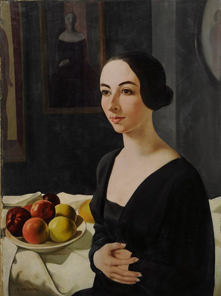 Felice Casorati, Ritratto di Hena Rigotti (1924; tempera su tavola, 60 x 77 cm; Torino, GAM)
