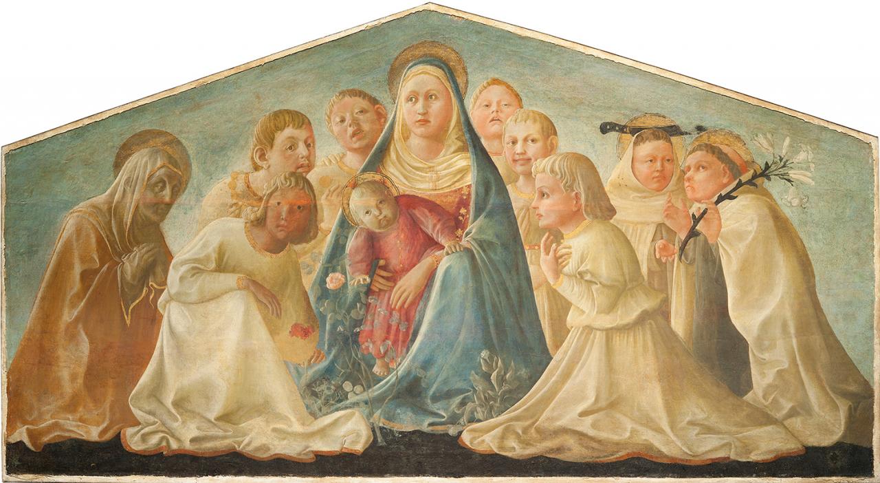 Filippo Lippi, Madonna Trivulzio (1431 circa; tempera su tavola trasportata su tela, 62 x 167,5 cm; Milano, Pinacoteca del Castello Sforzesco)
 Filippo Lippi, Madonna Trivulzio (1431 circa; tempera su tavola trasportata su tela, 62 x 167,5 cm; Milano, Pinacoteca del Castello Sforzesco)