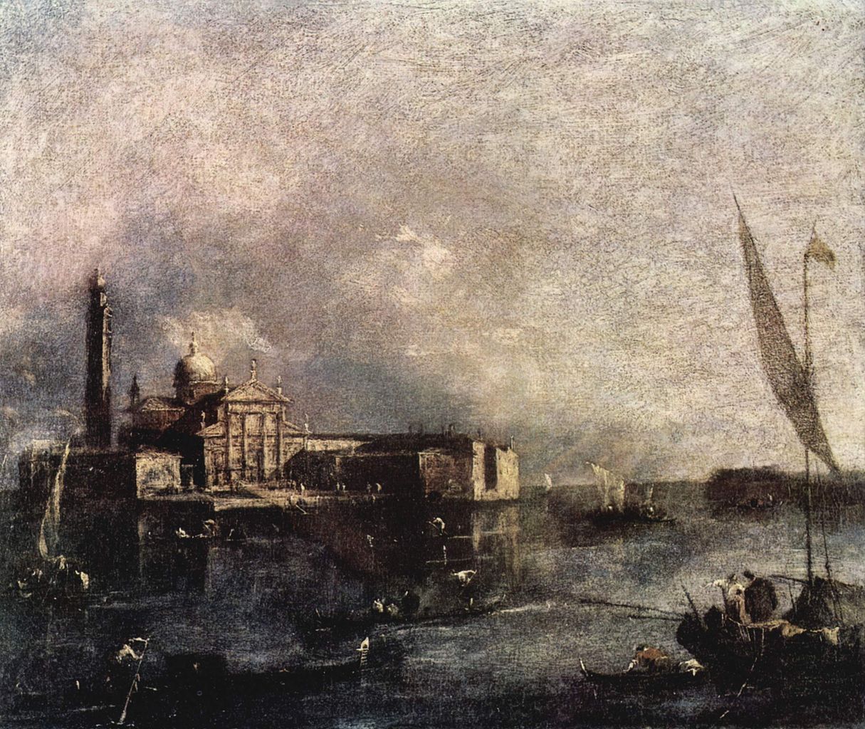 Francesco Guardi, Il Bacino di San Marco con l'isola di San Giorgio Maggiore (1785 circa; olio su tela; Modena, Galleria Estense)
