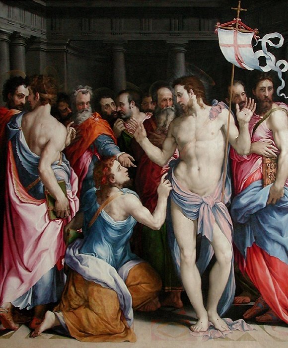 Francesco Salviati, Incredulità di san Tommaso (1543-1547; olio su tela, 275 x 234 cm; Parigi, Louvre)
