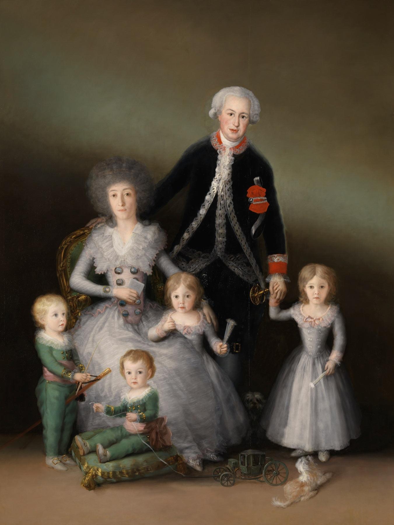 Francisco Goya, Ritratto dei duchi di Osuna con i figli (1788; olio su tela, 225 x 174 cm; Madrid, Museo del Prado)
