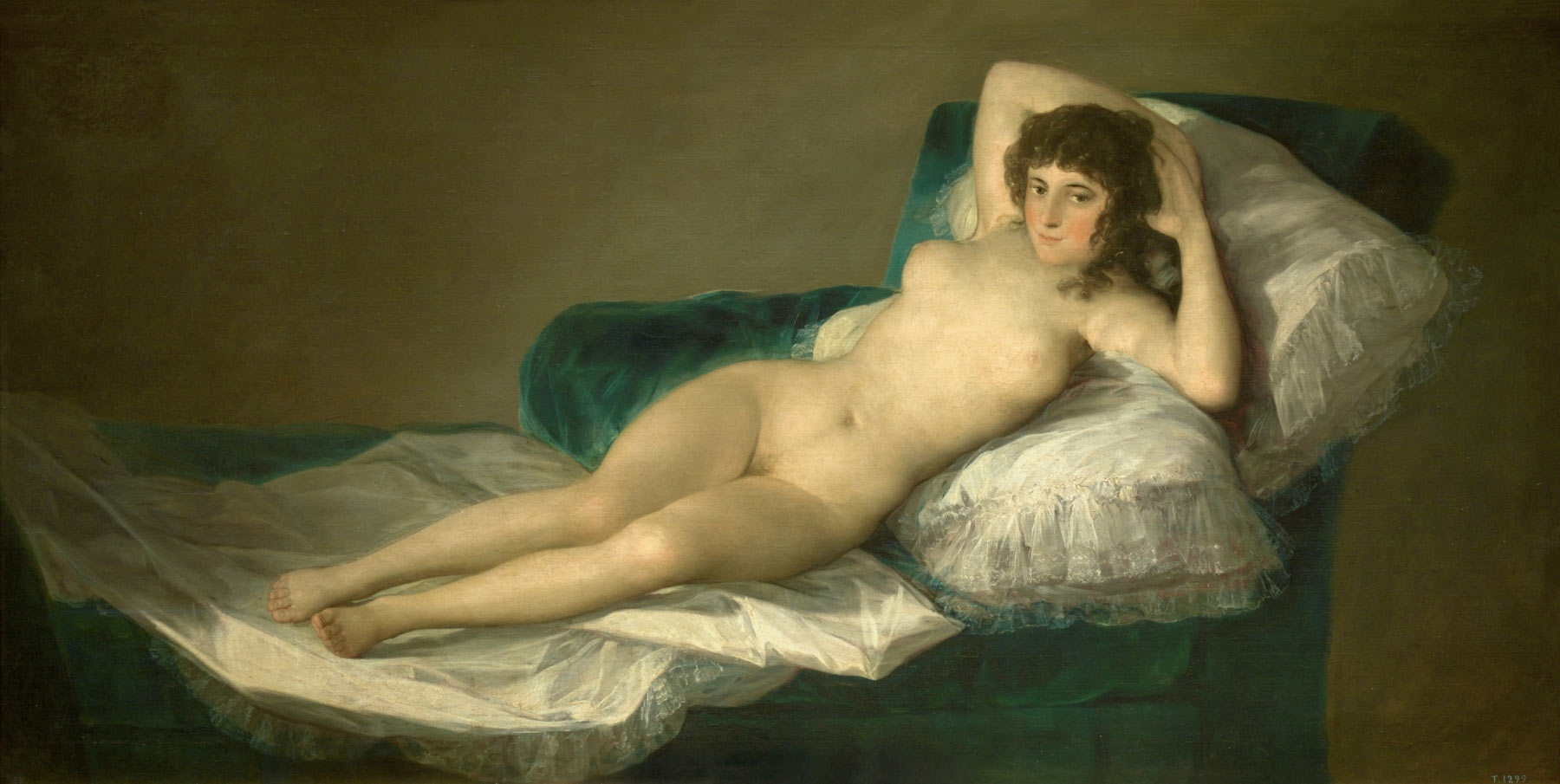 Francisco Goya, Maja desnuda (1790-1800; olio su tela, 95 x 190 cm; Madrid, Museo del Prado)
