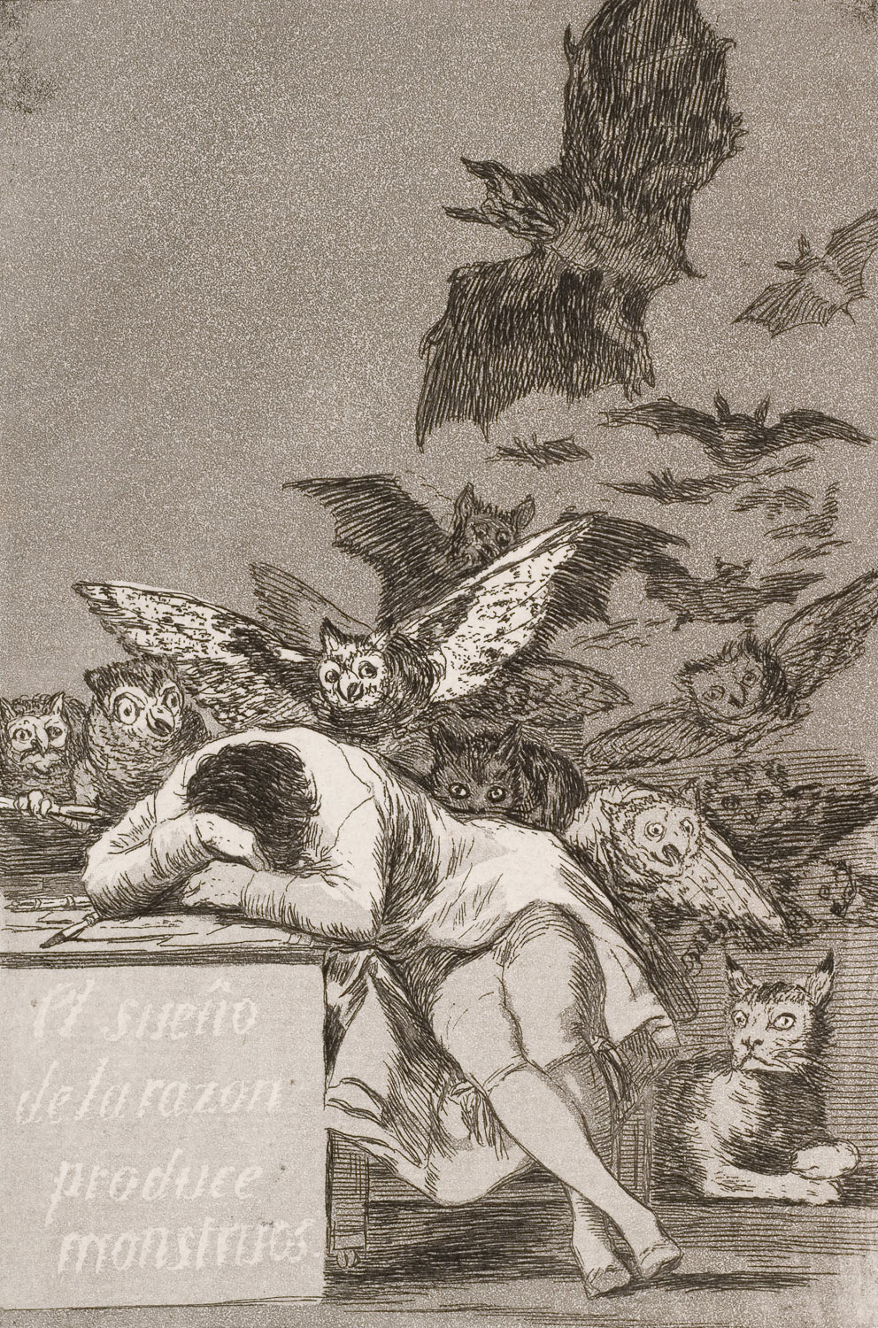 Francisco Goya, Il sonno della ragione genera mostri (1797 circa; penna e inchiostro su carta, 23 x 15,5 cm; Madrid, Museo del Prado)
