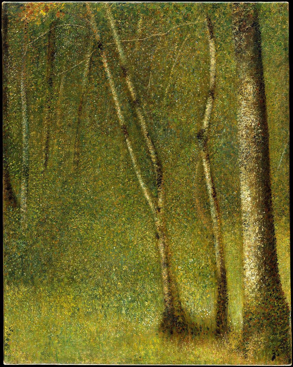 Georges Seurat, La foresta di Pontaubert (1881; olio su tela, 79,1 x 62,5 cm; New York, Metropolitan Museum)
 Georges Seurat, La foresta di Pontaubert (1881; olio su tela, 79,1 x 62,5 cm; New York, Metropolitan Museum)