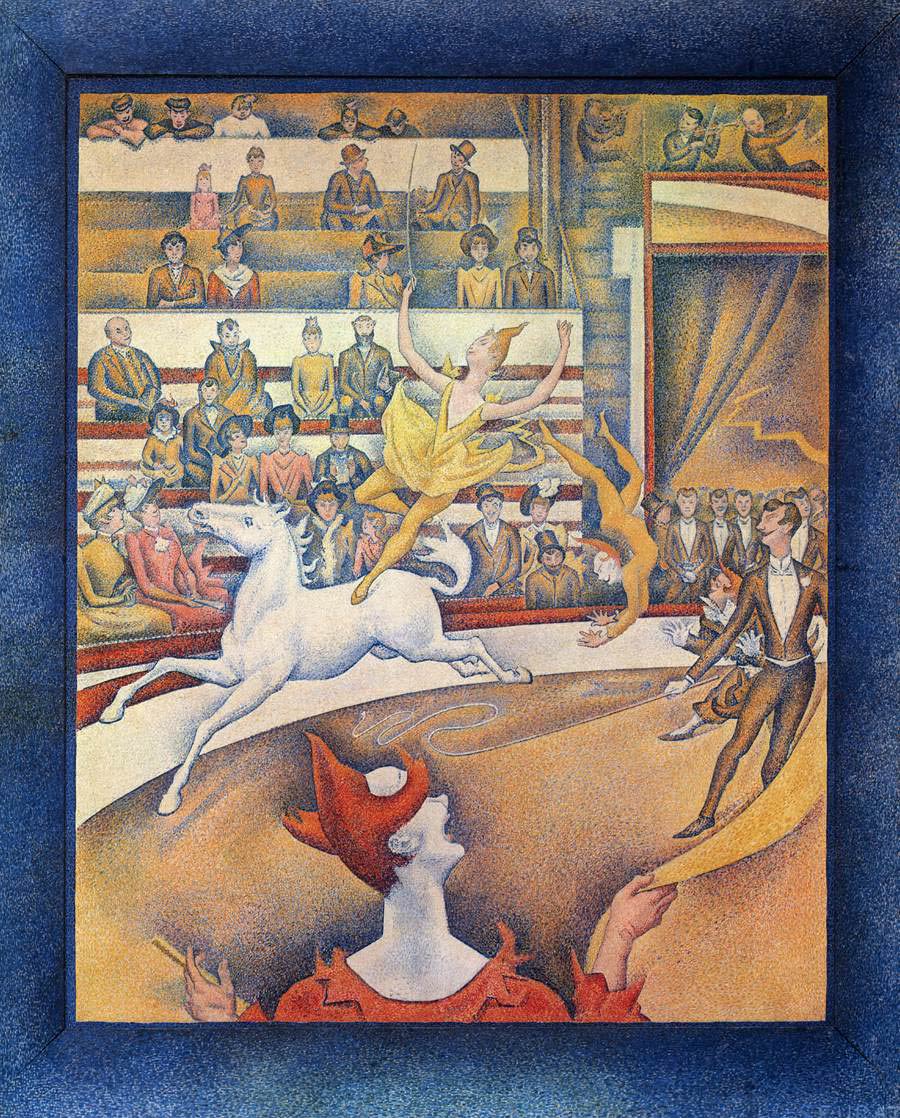Georges Seurat, Il circo (1890-1891; olio su tela, 185,5 x 152,5 cm; Parigi, Musée d'Orsay)
 Georges Seurat, Il circo (1890-1891; olio su tela, 185,5 x 152,5 cm; Parigi, Musée d'Orsay)
