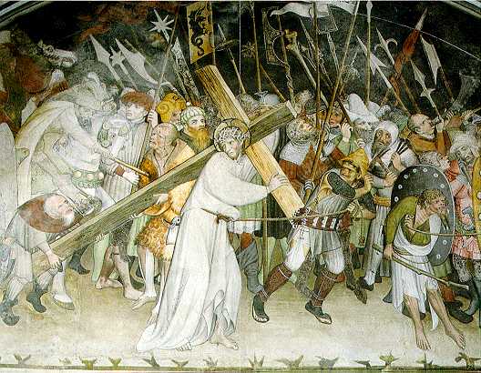 Giacomo Jacquerio, Salita al Calvario (1430; affresco; Buttigliera Alta, Sant'Antonio di Ranverso)
