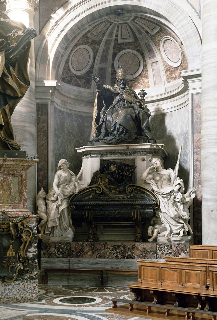 Gian Lorenzo Bernini, Monumento funebre di Urbano VIII (1628-1647; bronzo dorato e marmo; Città del Vaticano, Basilica di San Pietro)
