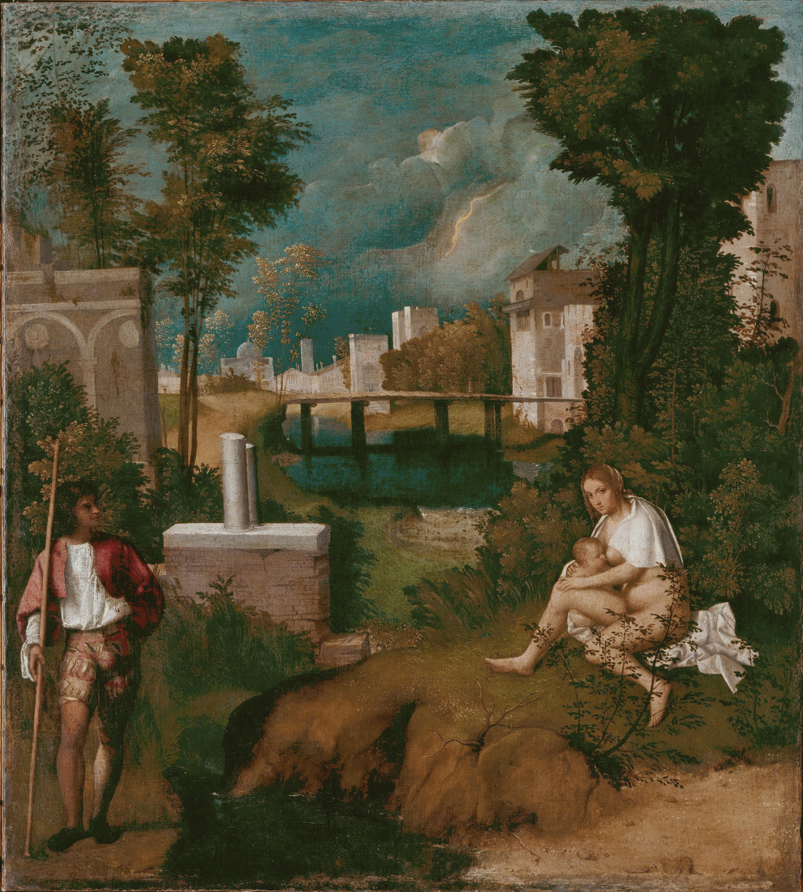 Giorgione, La tempesta (1502-1505 circa; olio su tela, 83 x 73 cm; Venezia, Gallerie dell'Accademia)
 Giorgione, La tempesta (1502-1505 circa; olio su tela, 83 x 73 cm; Venezia, Gallerie dell'Accademia)