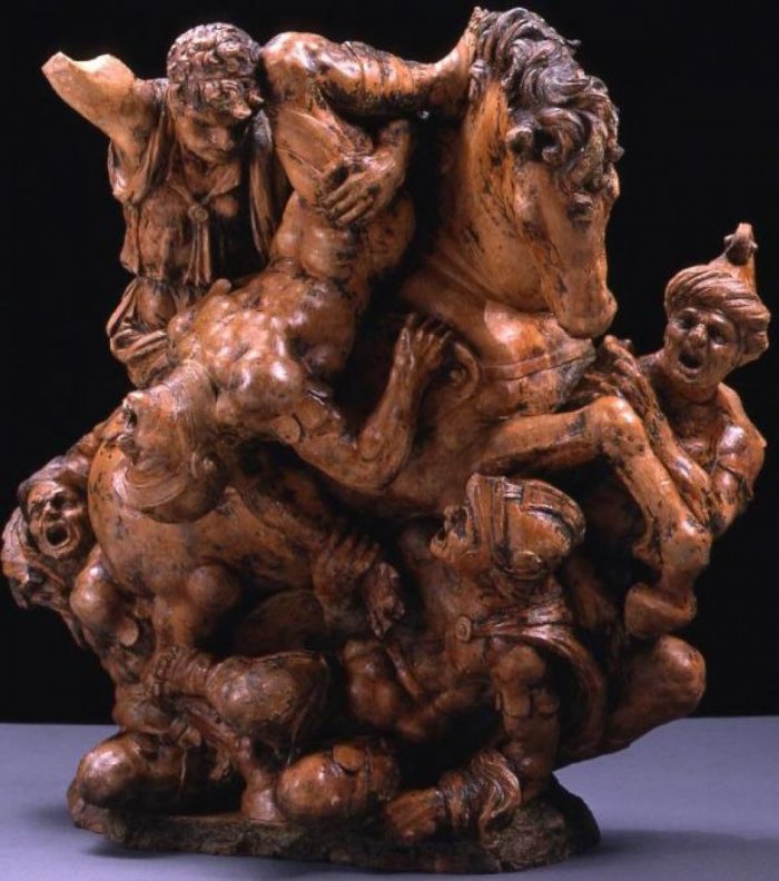 Giovanfrancesco Rustici, Zuffa di cavalieri (1505; terracotta con tracce di bronzatura; Firenze, Musei Nazionali del Bargello)
