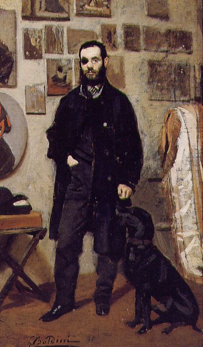 Giovanni Boldini, Ritratto di Giuseppe Abbati (1865; olio su tavola, 37,5 x 22 cm; Collezione privata)
