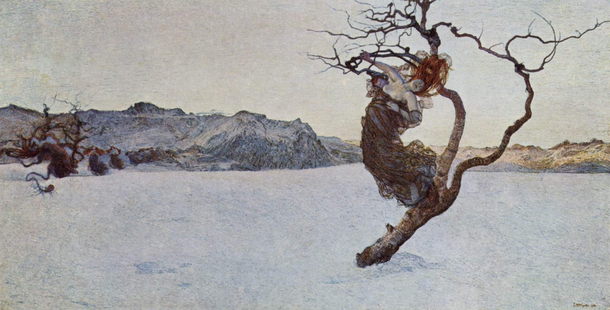 Giovanni Segantini, L’angelo della vita (1894; olio su tela, 276 x 212 cm; Milano, Galleria d’Arte Moderna)
