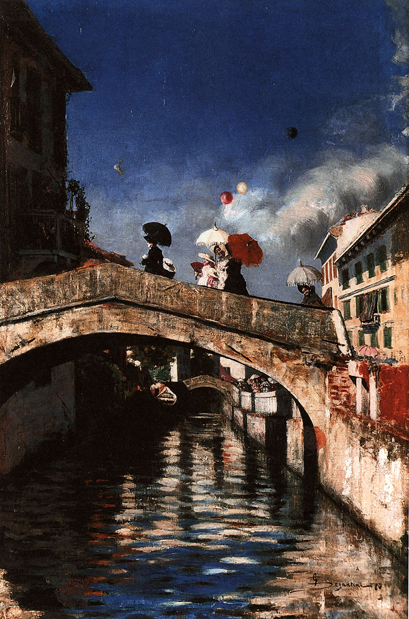 Giovanni Segantini, Il Naviglio a Ponte San Marco (1880; olio su tela, 76 x 52,5 cm; Collezione privata)
