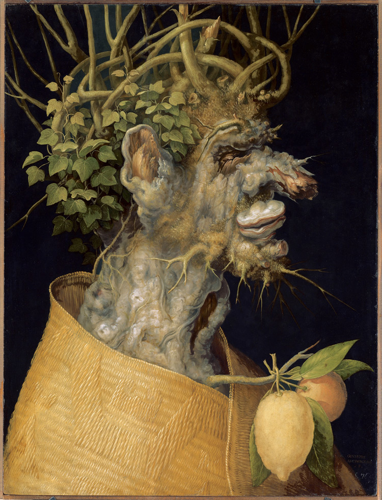 Giuseppe Arcimboldi, El invierno (1563; óleo sobre madera de tilo, 66,6 × 50,5 cm; Viena, Kunsthistorisches Museum, Gemäldegalerie, inv. GG 1590)