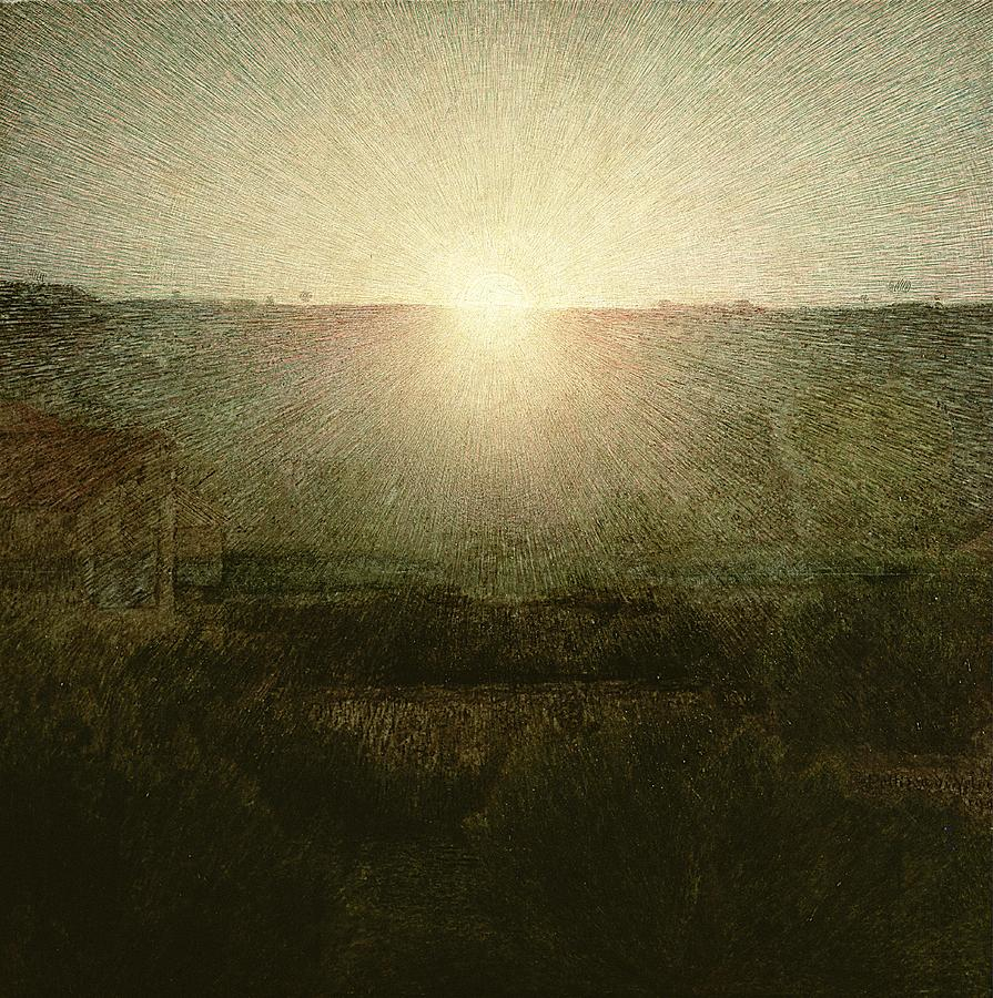 Giuseppe Pellizza da Volpedo, Il sole nascente (1903-1904; olio su tela, 150 x 150 cm; Roma, Galleria Nazionale d'Arte Moderna e Contemporanea)
