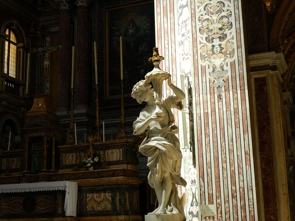 Giuseppe Sammartino, Angeli reggifiaccola (1787; marmo; Napoli, Chiesa dei Girolamini). Foto E. Della Morte 
