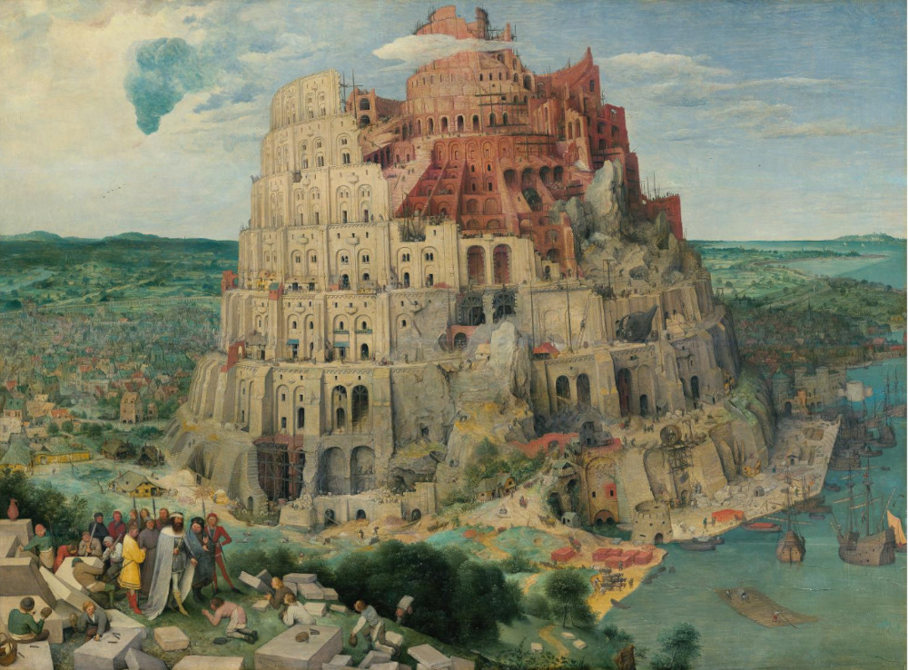 Pieter Bruegel il Vecchio, Grande Torre di Babele (1563; olio su tavola, 114,4 x 155,5 cm; Vienna, Kunsthistorisches Museum)