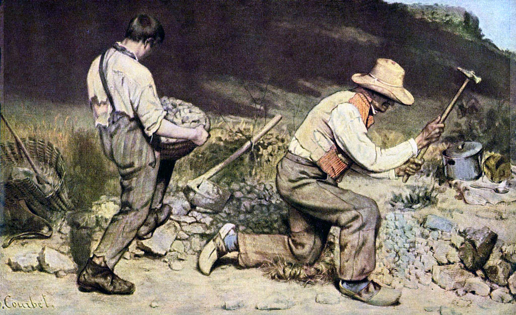 Gustave Courbet, Gli spaccapietre (1849; olio su tela, 165 x 257 cm; distrutta durante la seconda guerra mondiale)
 Gustave Courbet, Gli spaccapietre (1849; olio su tela, 165 x 257 cm; distrutta durante la seconda guerra mondiale)