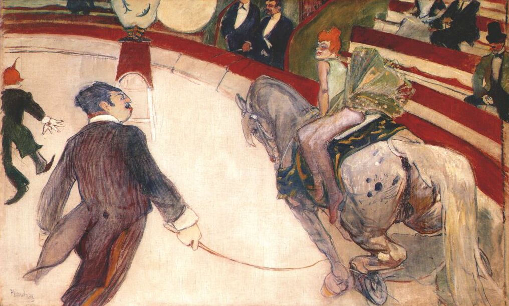 Henri de Toulouse-Lautrec, L'Equestrienne (1888; olio su tela, 98 x 161 cm; Chicago, Art Institute)
