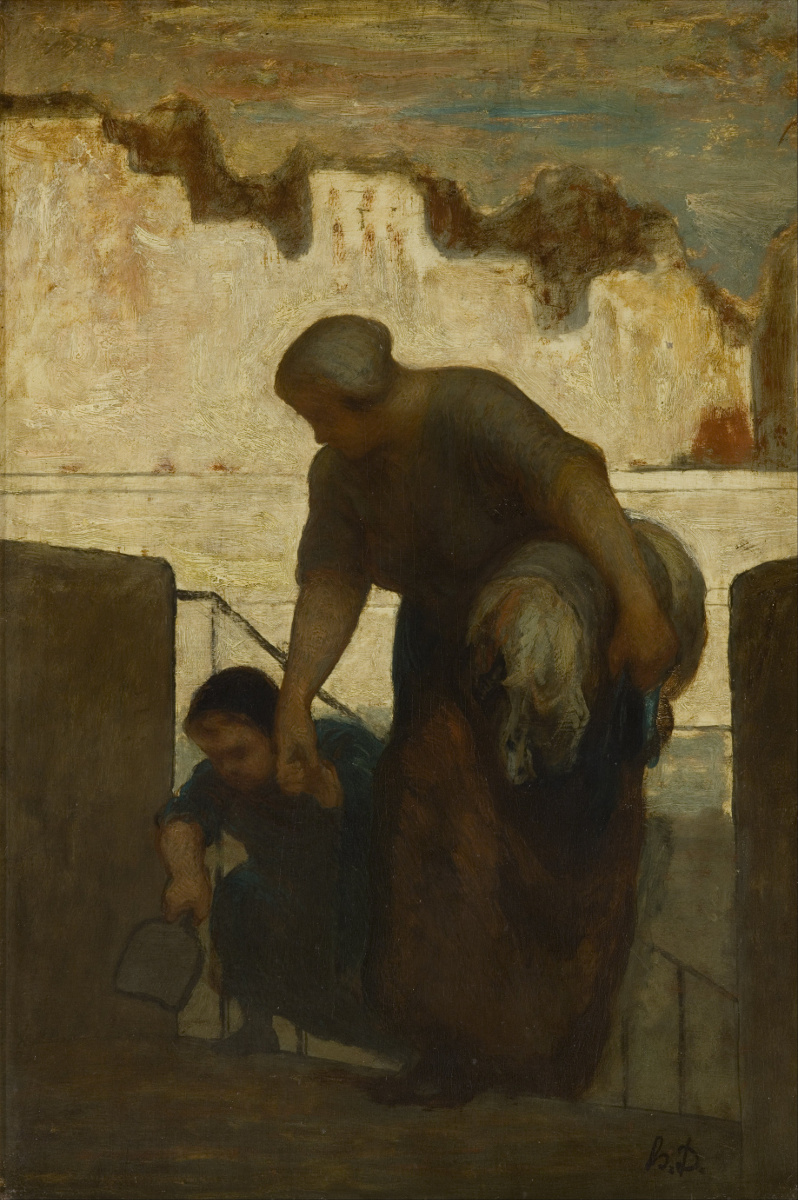 Honoré Daumier, Il fardello (La lavandaia) (1850-1853; olio su legno, 49 x 33,5 cm; Parigi, Musée d'Orsay)
 Honoré Daumier, Il fardello (La lavandaia) (1850-1853; olio su legno, 49 x 33,5 cm; Parigi, Musée d'Orsay)