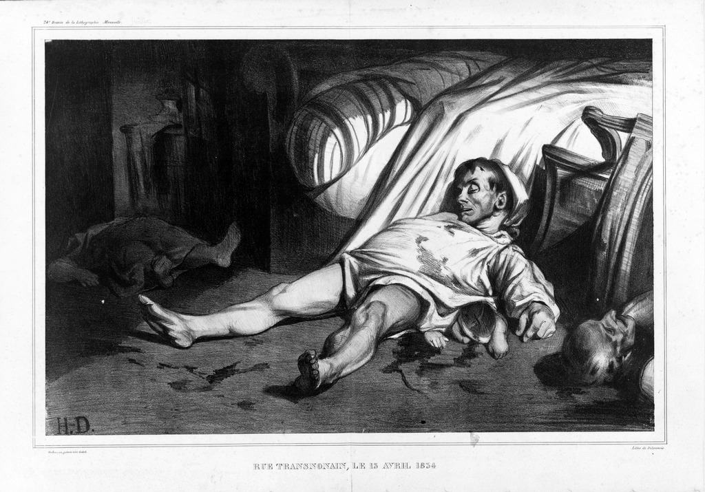 Honoré Daumier, Rue Transnonain, 15 aprile 1834 (1834; litografia)
 Honoré Daumier, Rue Transnonain, 15 aprile 1834 (1834; litografia)