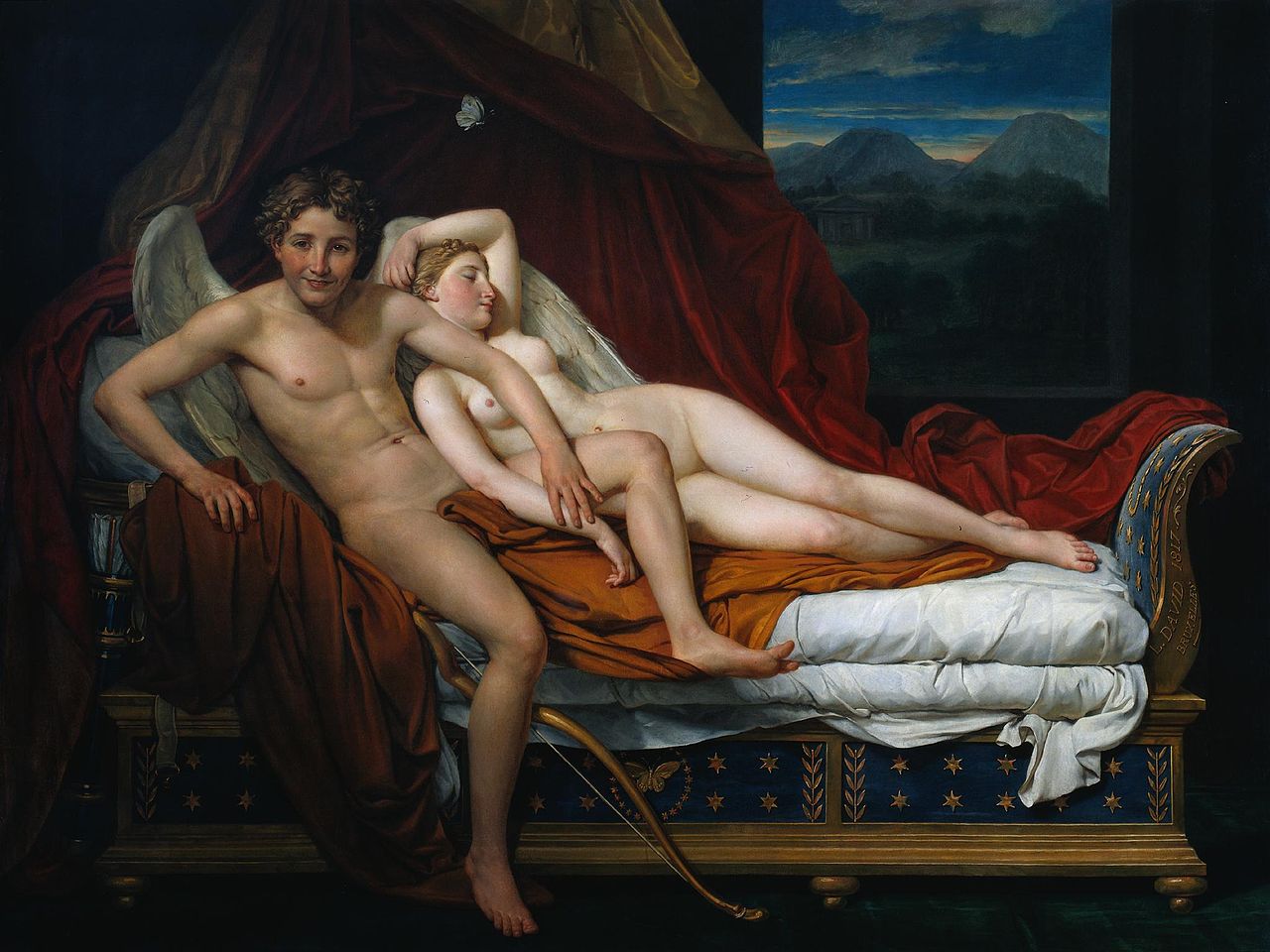 Jacques-Louis David, Amore e Psiche (1817; olio su tela, 184 x 242 cm; Cleveland, Cleveland Museum of Art)
