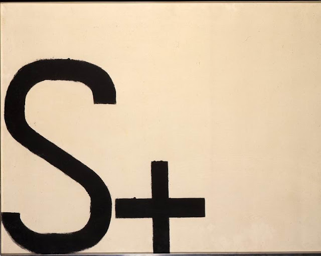 Jannis Kounellis, Segnale (1961; smalto su tela)
