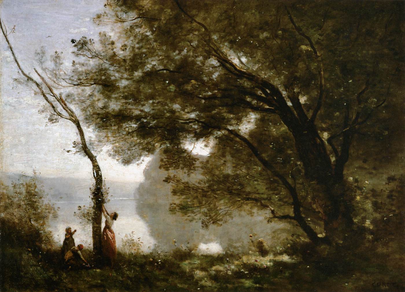 Jean-Baptiste Camille Corot, Souvenir de Mortefontaine (1864; olio su tela, 65 x 89 cm; Parigi, Louvre)
