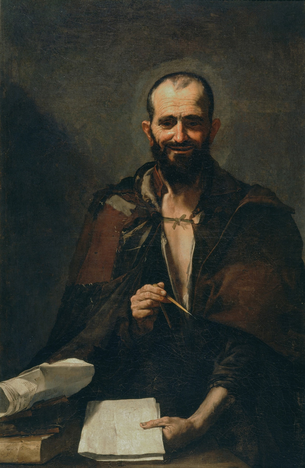José de Ribera, Democrito (1630; olio su tela, 125 x 81 cm; Madrid, Prado)
