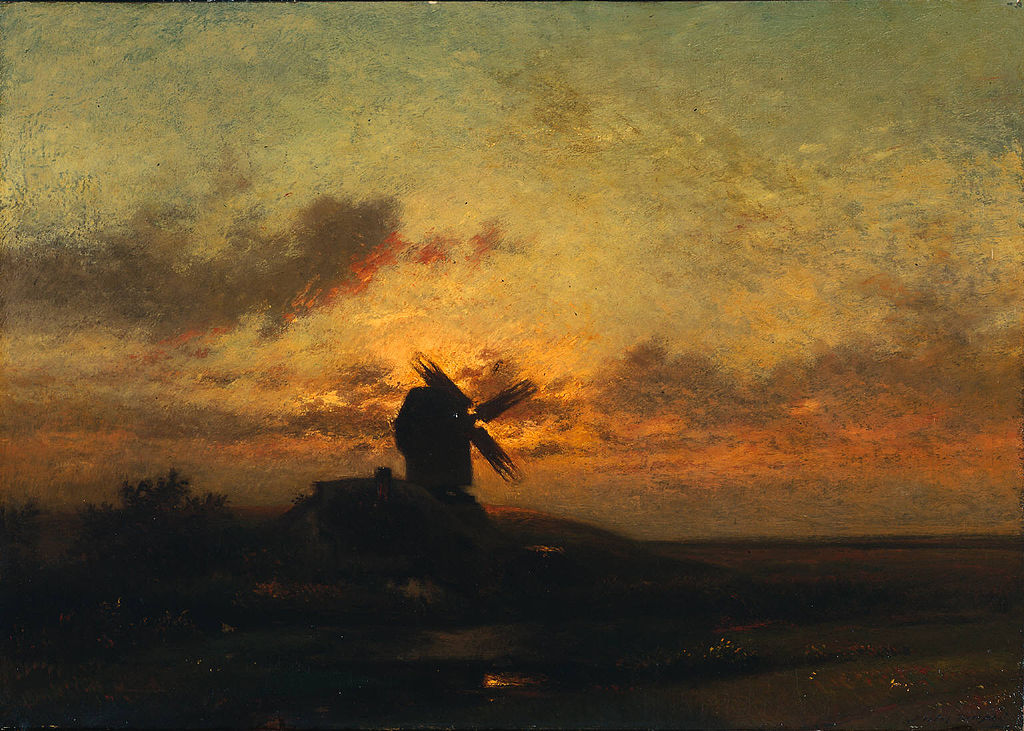 Jules Dupré, Mulino a vento (anni Cinquanta del XIX secolo; olio su tela, 63,5 x 91,5 cm; Cleveland, Cleveland Museum of Art)
