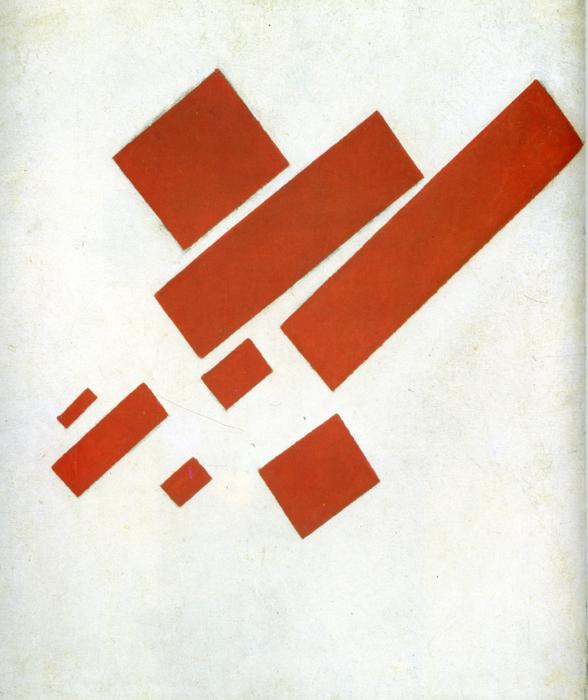 Kazimir Malevi&ccaron;, Dipinto suprematista: otto rettangoli rossi (1915; olio su tela, 80 x 62 cm; Amsterdam, Stedelijk Museum)
