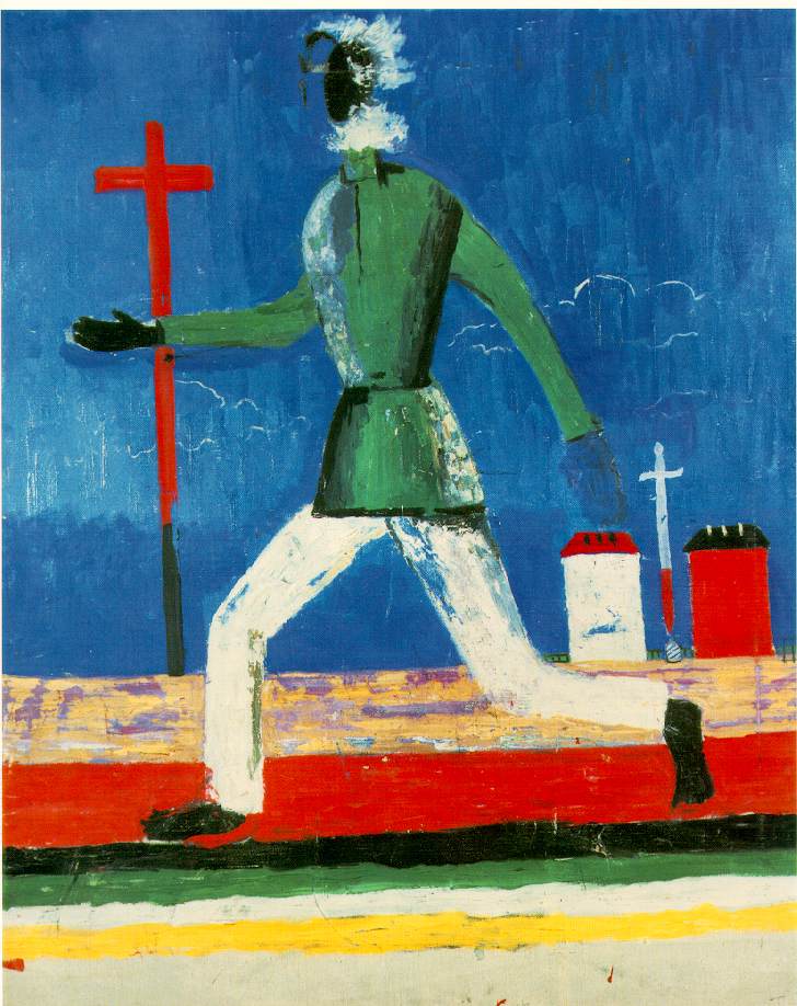 Kazimir Malevi&ccaron;, Uomo che corre (1932-1933; olio su tela; Parigi, Centre Pompidou)
