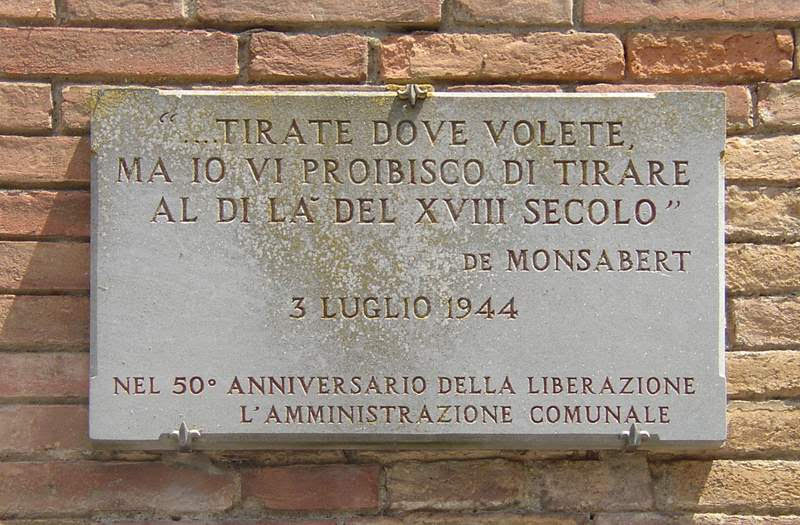 Memorial slab of Porta San Marco in Siena