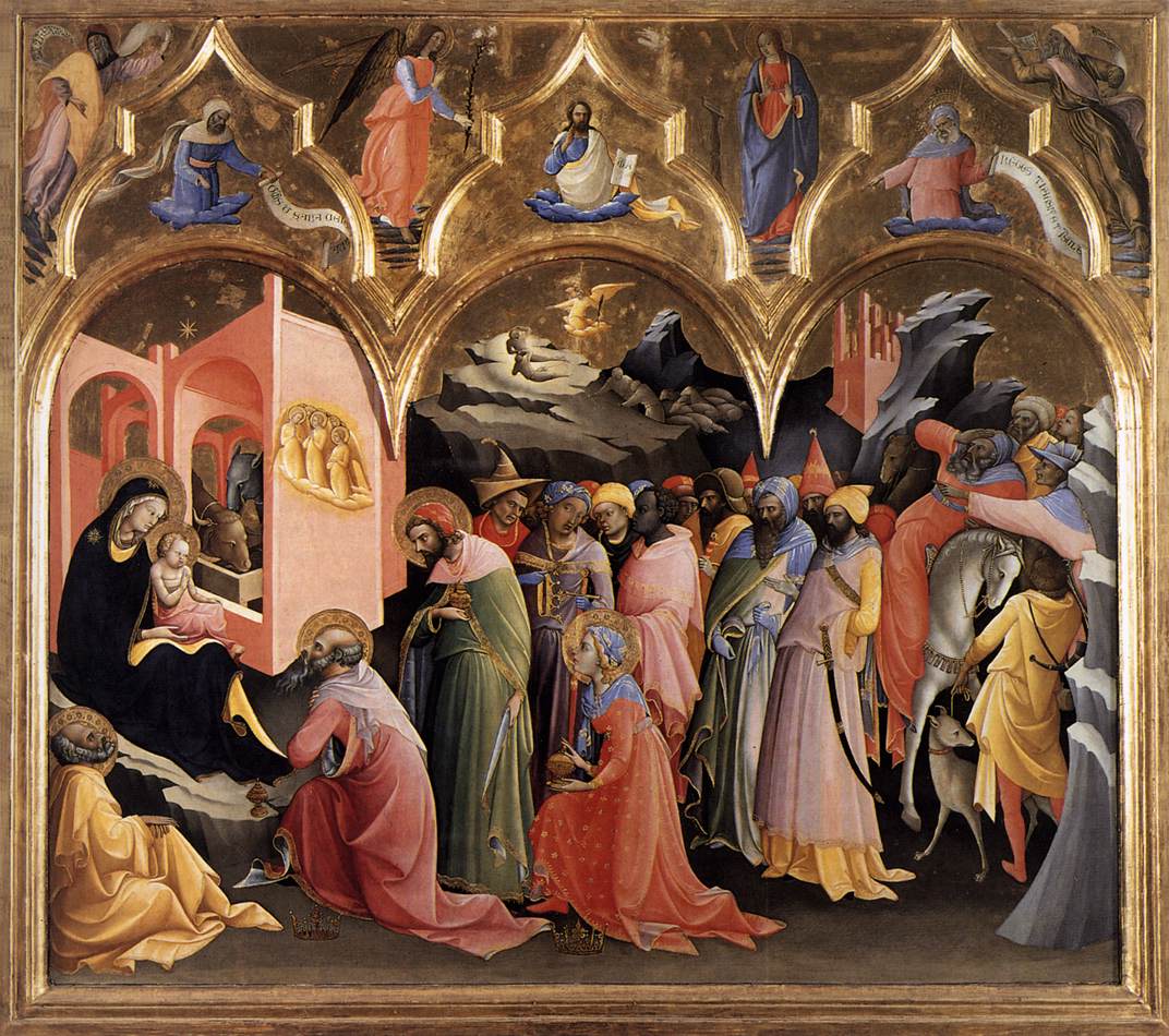 Lorenzo Monaco, Adorazione dei Magi (1422; tempera su tavola, 115 x 177 cm; Firenze, Galleria degli Uffizi)
