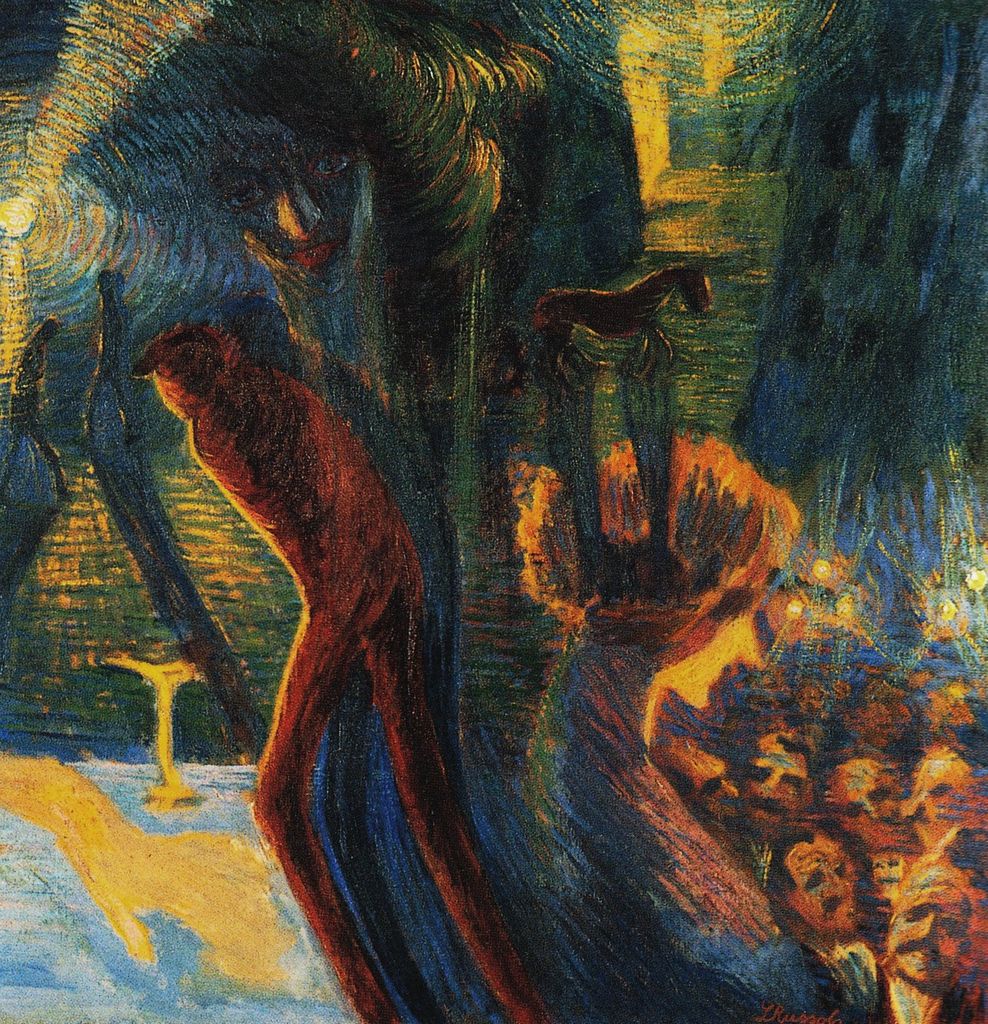 Luigi Russolo, Ricordo di una notte (1912; olio su tela; Collezione privata)
