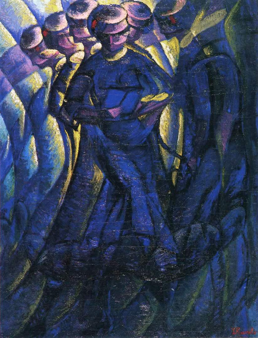 Luigi Russolo, Sintesi plastica dei movimenti di una donna (1912-1913; olio su tela, 86 x 65 cm; Grenoble, Musée de Grenoble)
