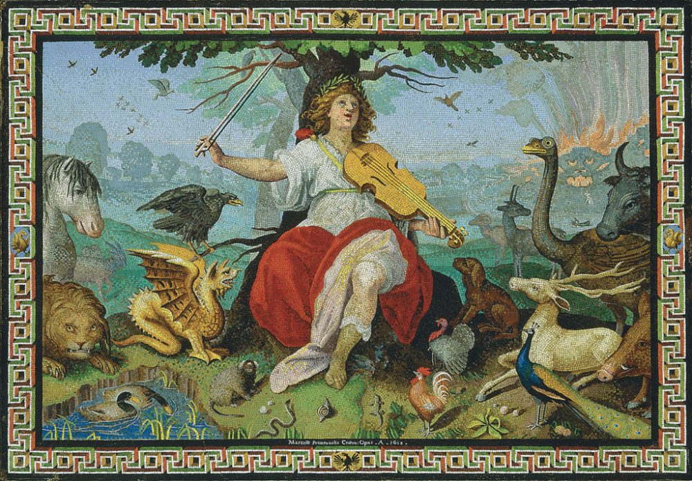 Marcello Provenzale, Orfeo (1618; mosaico, 44 x 63 cm; Roma, Galleria Borghese)