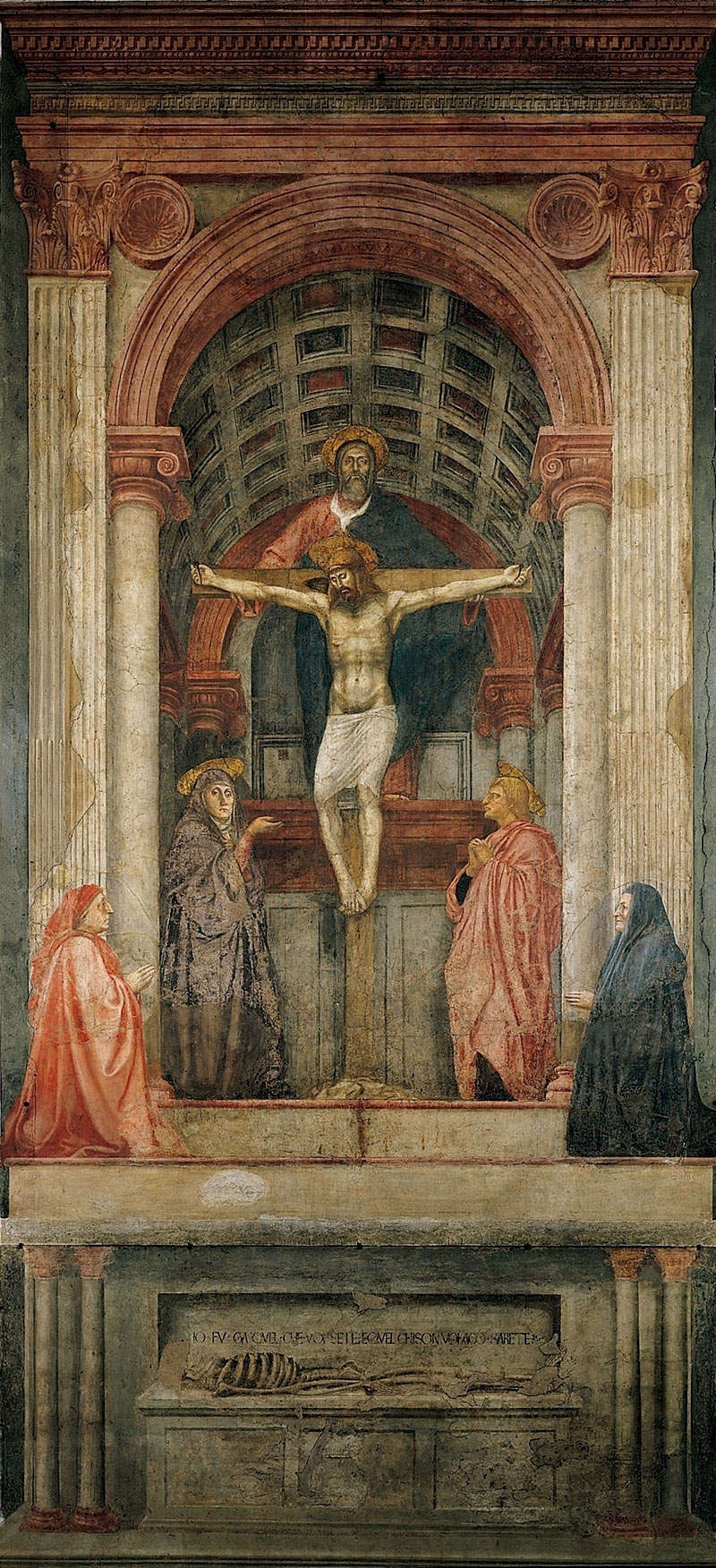 Masaccio, La Trinità (1425-1428; affresco, 667 x 317 cm; Firenze, Santa Maria Novella)
