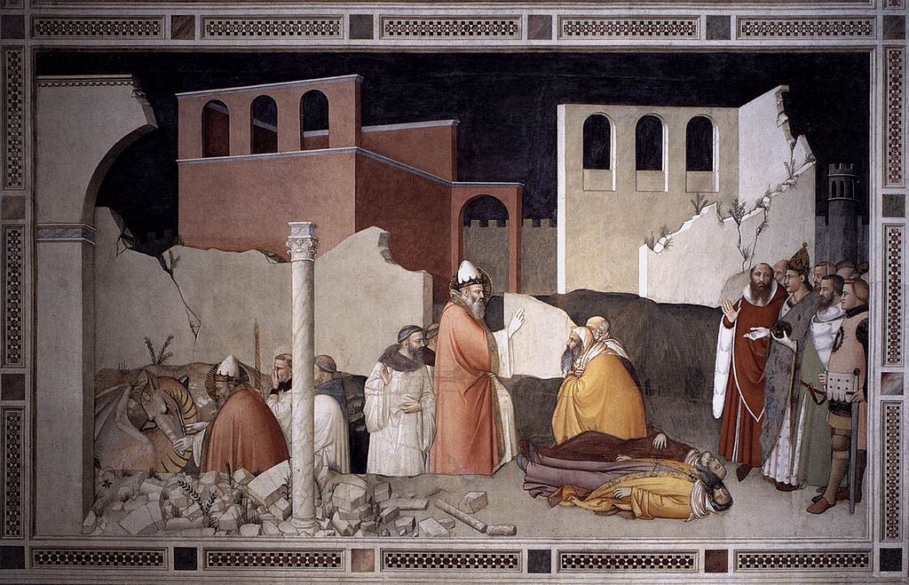 Maso di Banco, Miracolo di San Silvestro (1340 circa; affresco; Firenze, Santa Croce)
