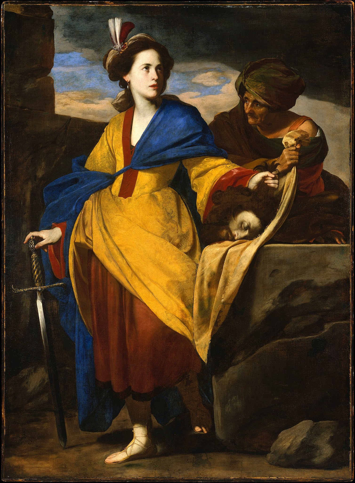Massimo Stanzione, Giuditta con la testa di Oloferne (1630 circa; olio su tela, 199,4 x 146,1 cm; New York, Metropolitan Museum)
