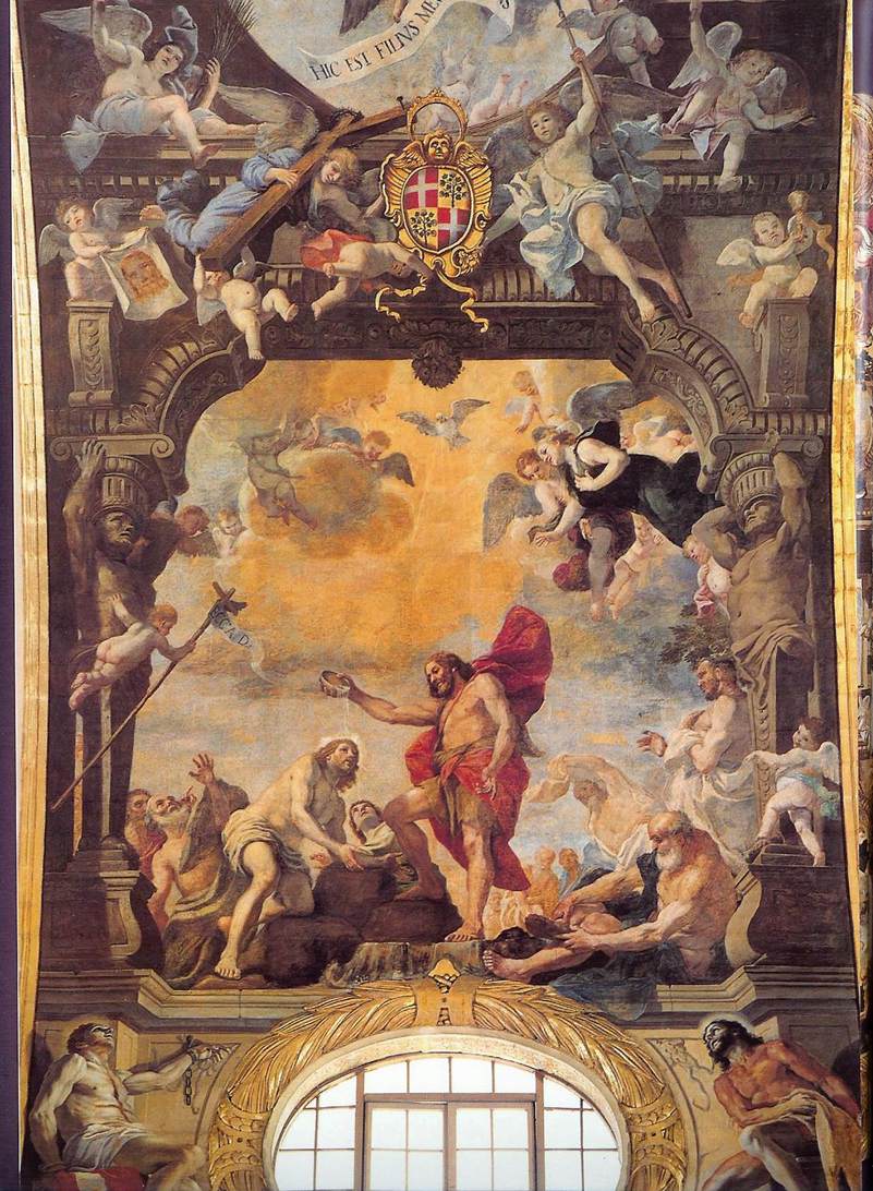 Mattia Preti, Il Battesimo di Cristo (1661; affresco; La Valletta, Concattedrale di San Giovanni)
