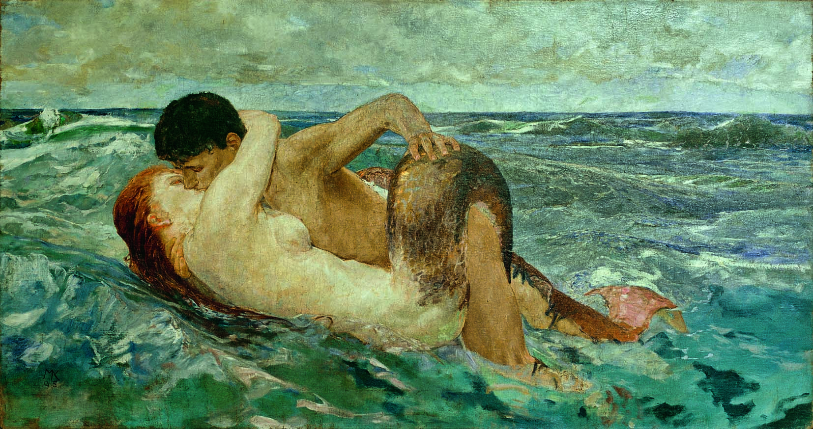 Max Klinger, Tritone e Nereide (1895; olio su tela, 101 x 188 cm; Firenze, Galleria d'Arte Moderna di Palazzo Pitti)