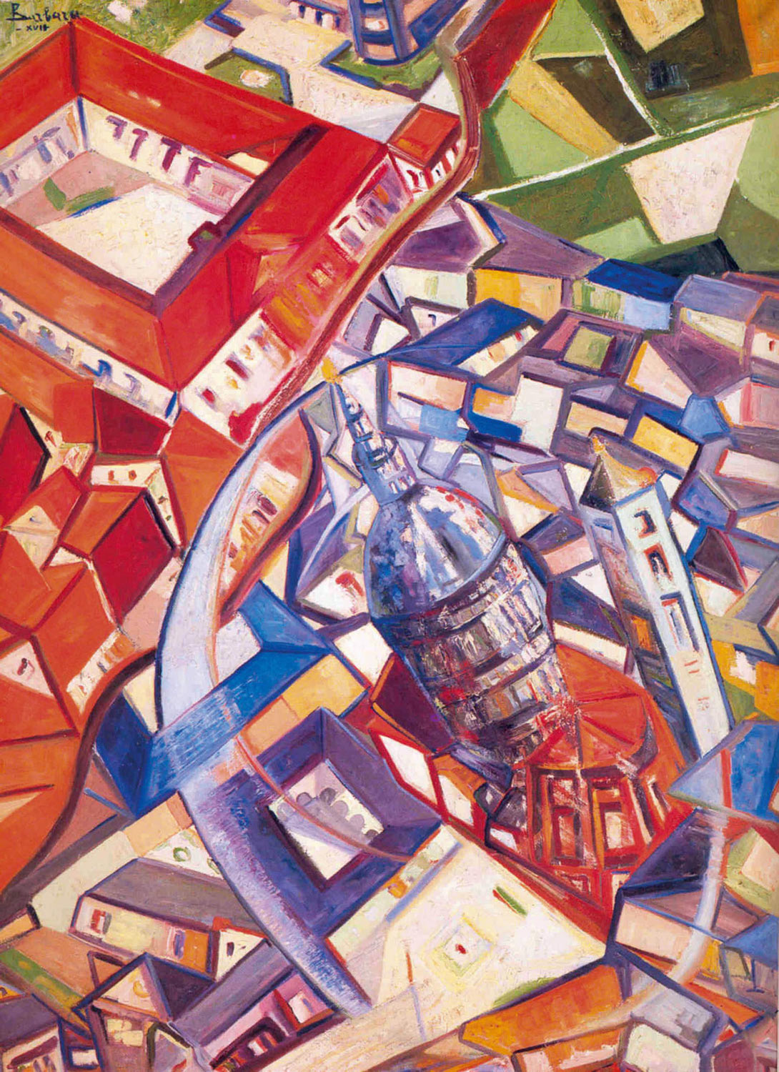 Olga Biglieri (Barbara), Aeropittura di città (1939; olio su tela, 143,5 x 108 cm; Collezione privata)
